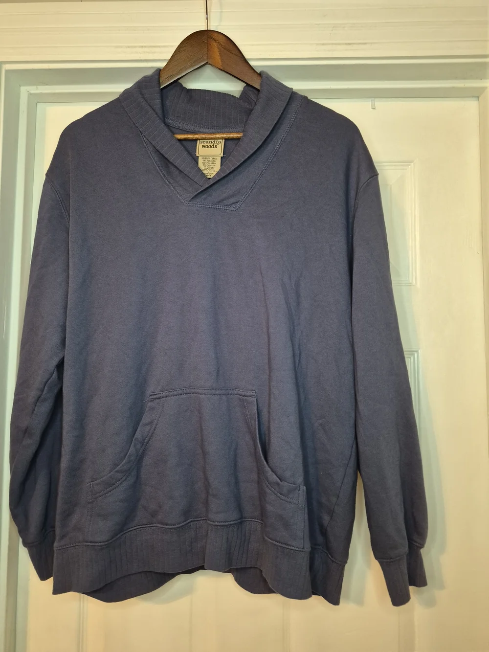 Scandia Woods Men’s Grayish Blue Pullover Sweatshirt Large